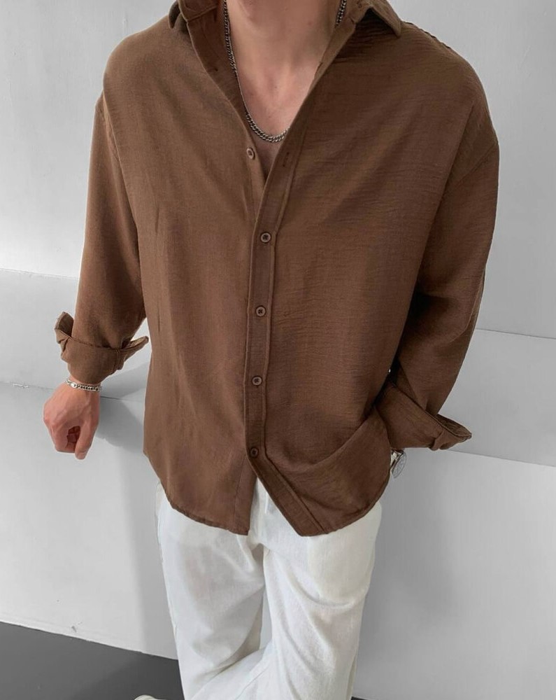 Oversize Keten Gömlek