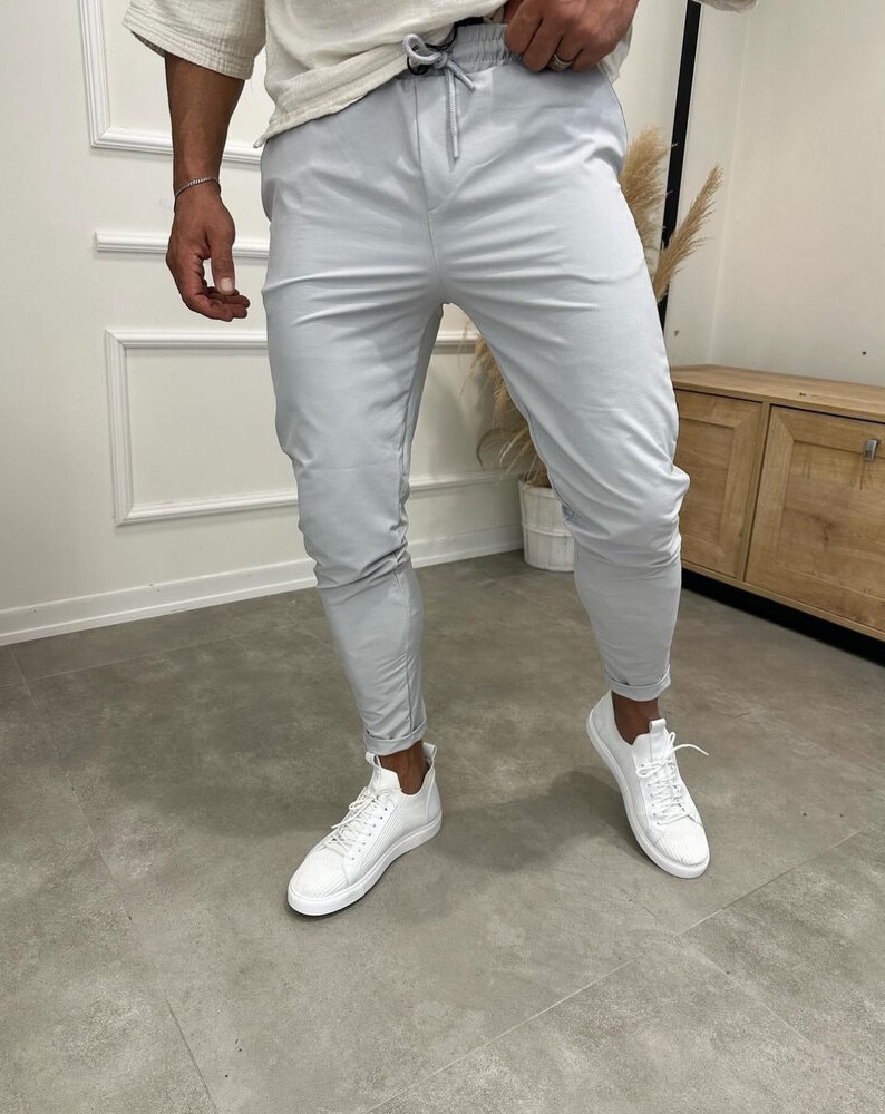 Gri duble paça jogger pantolon